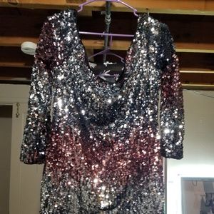 Long sleeve sparkly dress